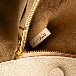 Pre Owned Louis Vuitton OnTheGo GM White Leather Monogram Empreinte Giant Shoulder Bag