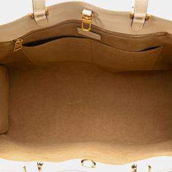 Pre Owned Louis Vuitton OnTheGo GM White Leather Monogram Empreinte Giant Shoulder Bag