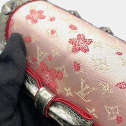 Louis Vuitton Shoulder Bag Monogram Satin Griotte Cherry Blossom