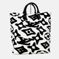 Louis Vuitton Tufted Monogram Cabas Shoulder Bag Vertical Tote Coated Canvas Black