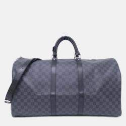 Louis Vuitton Damier Graphite Keepall Bandouliere 55Cm Boston Bag