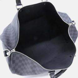 Louis Vuitton Damier Graphite Keepall Bandouliere 55Cm Boston Bag