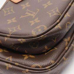 Louis Vuitton Multi Pochette Accessoires Shoulder Bag Coated Canvas Leather Monogram Brown Pink
