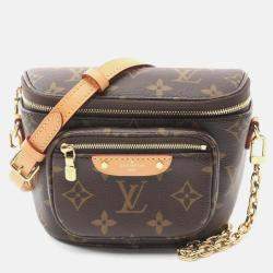 Louis Vuitton Mini Bum Bag Handbag Coated Canvas Leather Monogram Brown