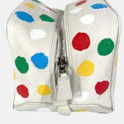 Louis Vuitton Yayoi Kusama Monogram Empreinte Square Bag Chain Handbag Leather White