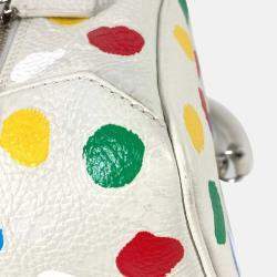 Louis Vuitton Yayoi Kusama Monogram Empreinte Square Bag Chain Handbag Leather White