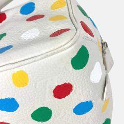 Louis Vuitton Yayoi Kusama Monogram Empreinte Square Bag Chain Handbag Leather White