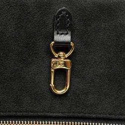Louis Vuitton Monogram On The Go Gm Handbag Tote Bag Black White Blue Canvas Leather