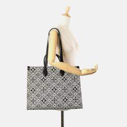 Louis Vuitton Monogram On The Go Gm Handbag Tote Bag Black White Blue Canvas Leather