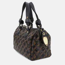 Louis Vuitton Monogram Eclipse Speedy 30 Handbag Brown Black Sequins