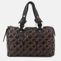 Louis Vuitton Monogram Eclipse Speedy 30 Handbag Brown Black Sequins