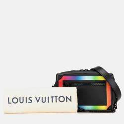 Pre Owned Louis Vuitton Soft Trunk Mini Black Rainbow Taiga Leather Shoulder Bag