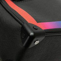 Pre Owned Louis Vuitton Soft Trunk Mini Black Rainbow Taiga Leather Shoulder Bag