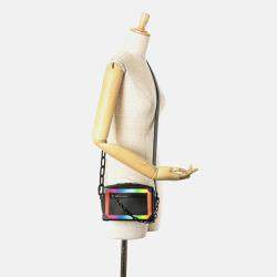 Pre Owned Louis Vuitton Soft Trunk Mini Black Rainbow Taiga Leather Shoulder Bag