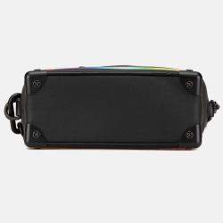 Pre Owned Louis Vuitton Soft Trunk Mini Black Rainbow Taiga Leather Shoulder Bag