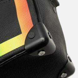 Pre Owned Louis Vuitton Soft Trunk Mini Black Rainbow Taiga Leather Shoulder Bag