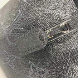 Pre Owned Louis Vuitton Voyage Black Monogram Giant Shadow Leather Tote Bag