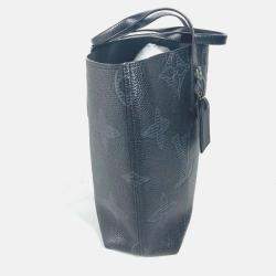 Pre Owned Louis Vuitton Voyage Black Monogram Giant Shadow Leather Tote Bag