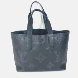 Pre Owned Louis Vuitton Voyage Black Monogram Giant Shadow Leather Tote Bag