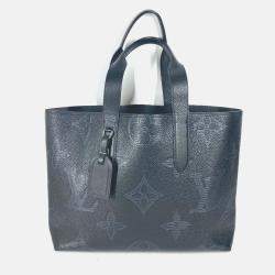 Pre Owned Louis Vuitton Voyage Black Monogram Giant Shadow Leather Tote Bag
