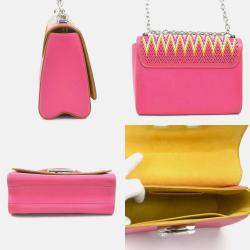 Louis Vuitton Shoulder Bag Epi Twist Mm Leather Pink X Multicolor Silver