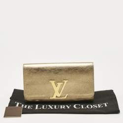 Louis Vuitton Gold Leather Louise Clutch