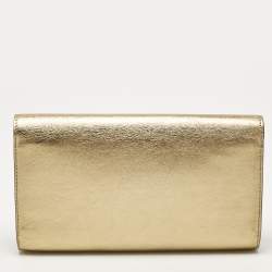 Louis Vuitton Gold Leather Louise Clutch