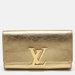 Louis Vuitton Gold Leather Louise Clutch