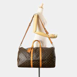 Louis Vuitton Brown Monogram Keepall Bandouliere 55