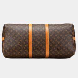 Louis Vuitton Brown Monogram Keepall Bandouliere 55