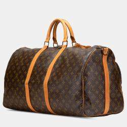 Louis Vuitton Brown Monogram Keepall Bandouliere 55