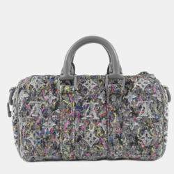 Louis Vuitton Keepall XS Gris Wool/Felt Boston Bag