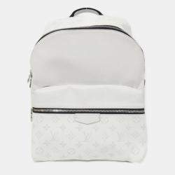 Louis Vuitton Discovery PM White Taiga Leather Backpack