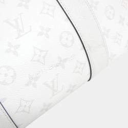 Louis Vuitton Weekend White Taiga Leather Tote Bag