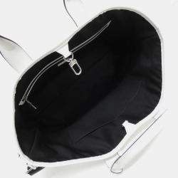 Louis Vuitton Weekend White Taiga Leather Tote Bag
