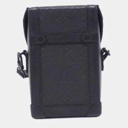 Louis Vuitton Vertical Trunk Black Taurillon Monogram Leather Shoulder Bag