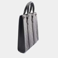 Louis Vuitton Sac Plat Monogram Eclipse Coated Canvas Leather Tote Bag