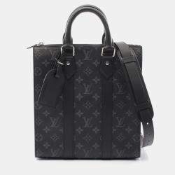Louis Vuitton Sac Plat Monogram Eclipse Coated Canvas Leather Tote Bag