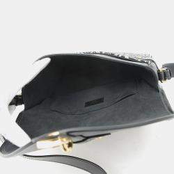 Pre Owned Louis Vuitton Neo Saumur MM Black Monogram Jacquard Shoulder Bag