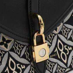Pre Owned Louis Vuitton Neo Saumur MM Black Monogram Jacquard Shoulder Bag