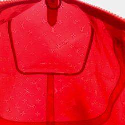 Pre Owned Louis Vuitton Keepall 50 Red Monogram Prism Vinyl Coated Canvas Boston Bag
