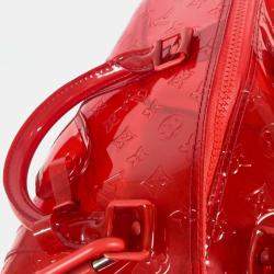 Pre Owned Louis Vuitton Keepall 50 Red Monogram Prism Vinyl Coated Canvas Boston Bag