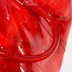 Pre Owned Louis Vuitton Keepall 50 Red Monogram Prism Vinyl Coated Canvas Boston Bag