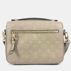 Pre Owned Louis Vuitton Pochette Metis Tourterelle Beige Monogram Empreinte Leather Shoulder Bag