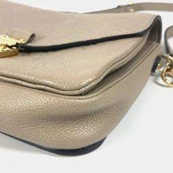 Pre Owned Louis Vuitton Pochette Metis Tourterelle Beige Monogram Empreinte Leather Shoulder Bag