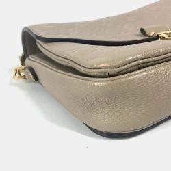Pre Owned Louis Vuitton Pochette Metis Tourterelle Beige Monogram Empreinte Leather Shoulder Bag