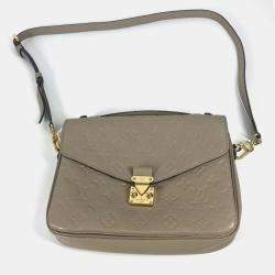 Pre Owned Louis Vuitton Pochette Metis Tourterelle Beige Monogram Empreinte Leather Shoulder Bag