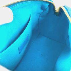 Pre Owned Louis Vuitton Speedy Bandouliere 20 Monogram Nanogram Calf Leather Blue Crossbody Bag 