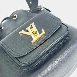  Louis Vuitton Lock Me Noir Leather Bucket Drawstring Handbag  