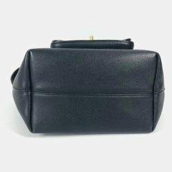  Louis Vuitton Lock Me Noir Leather Bucket Drawstring Handbag  